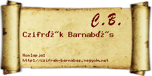 Czifrák Barnabás névjegykártya