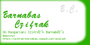 barnabas czifrak business card